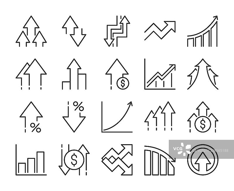 增加和减少的线条图标素材图片素材