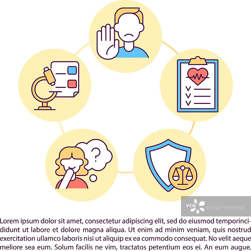 临床试验参与者权益概念线条图片素材