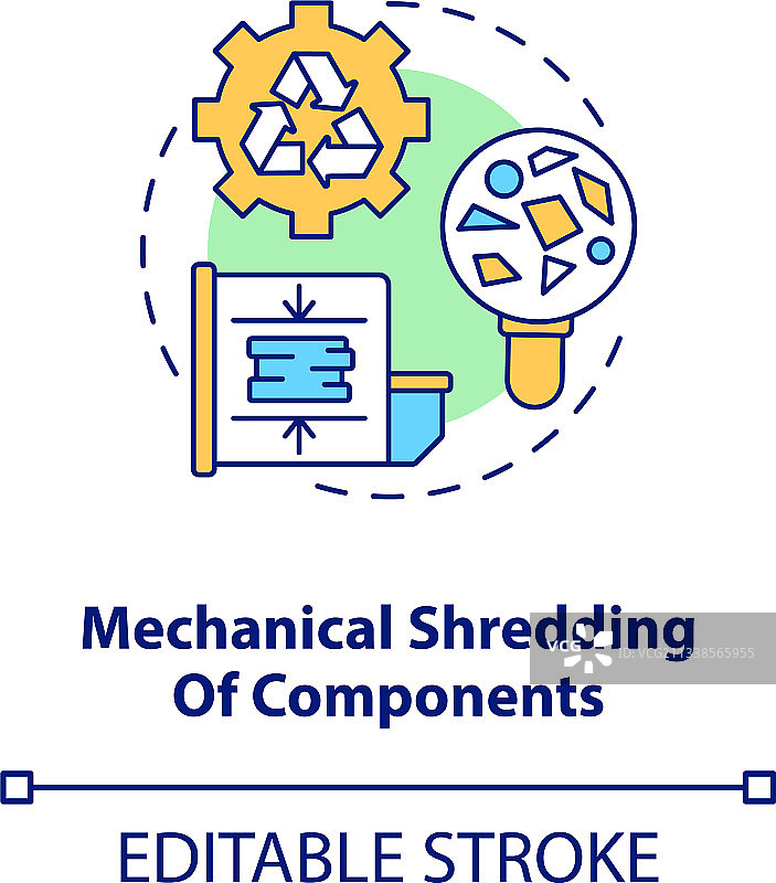 机械组件粉碎概念图标图片素材