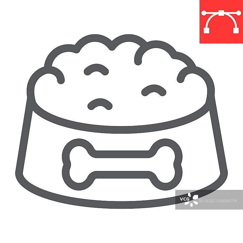 宠物店和宠物碗线条图标图片素材