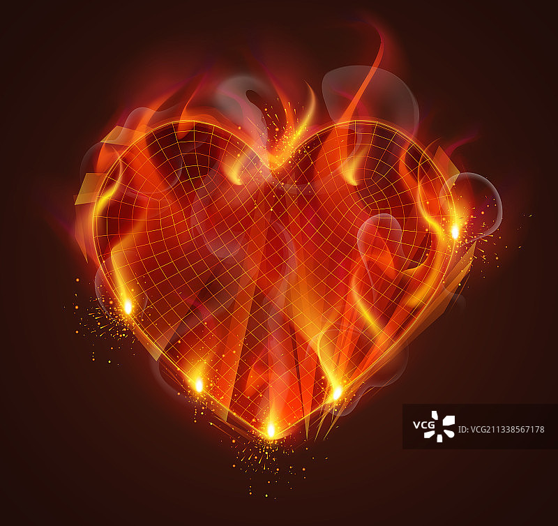 深色背景上明亮的火焰符号图片素材