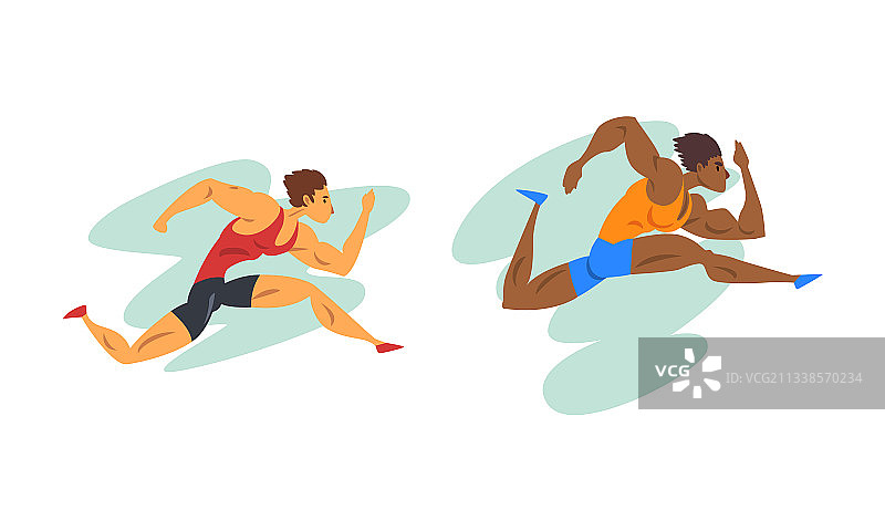 田径运动员比赛瞬间（男）图片素材