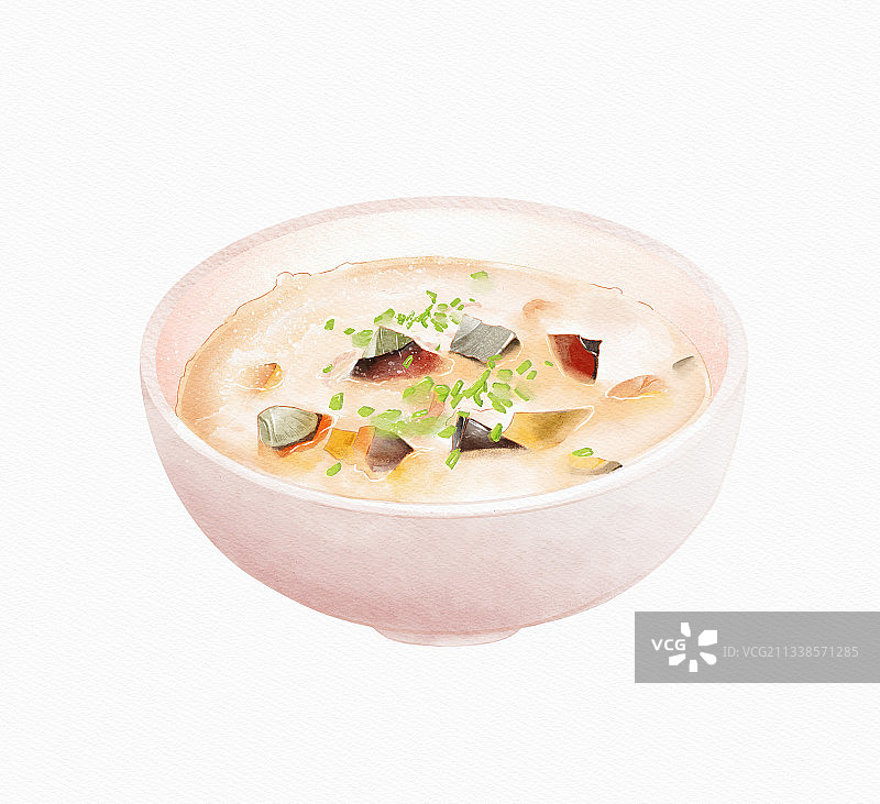 中华美食皮蛋瘦肉粥图片素材