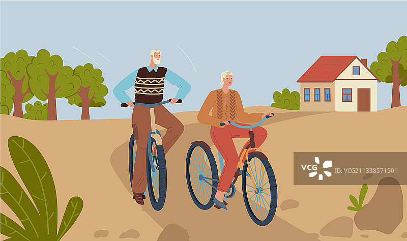 一起骑马，骑自行车锻炼图片素材