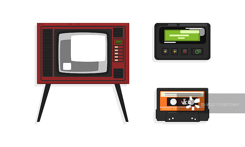 复古电信技术组合音频图片素材