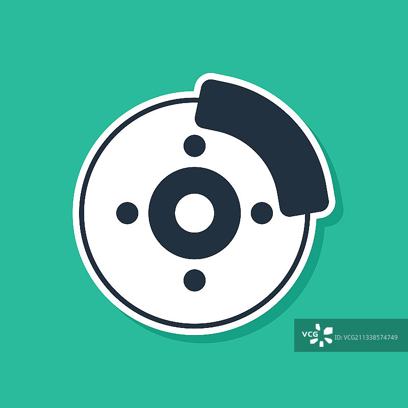 蓝色汽车制动盘和卡钳图标图片素材