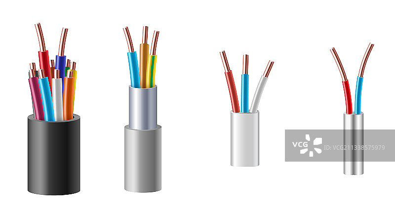 切割的电缆线图片素材