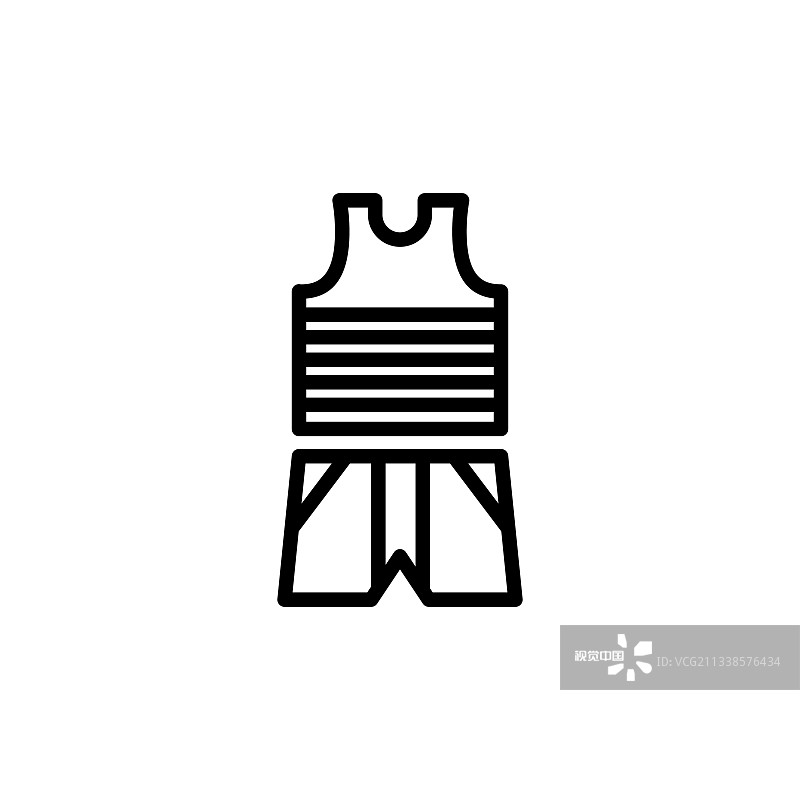 夏季海滩装扮轮廓图标Logo图片素材