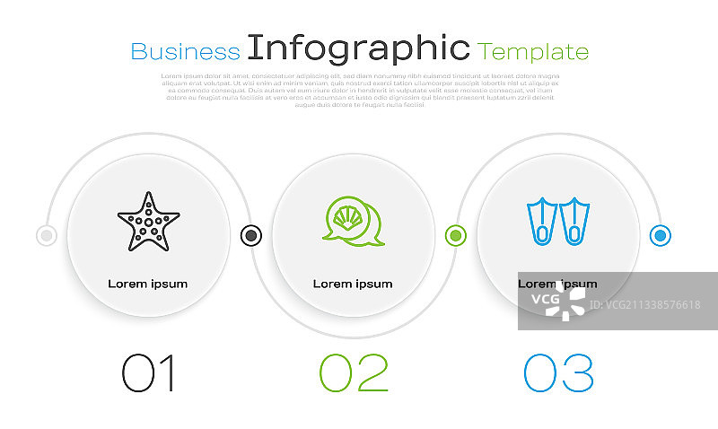 海星、扇贝、贝壳和橡胶线条组合图片素材
