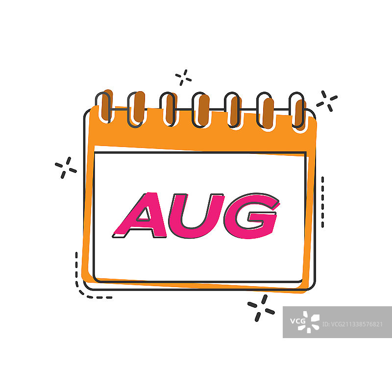 带有名称的8月翻页日历图片素材