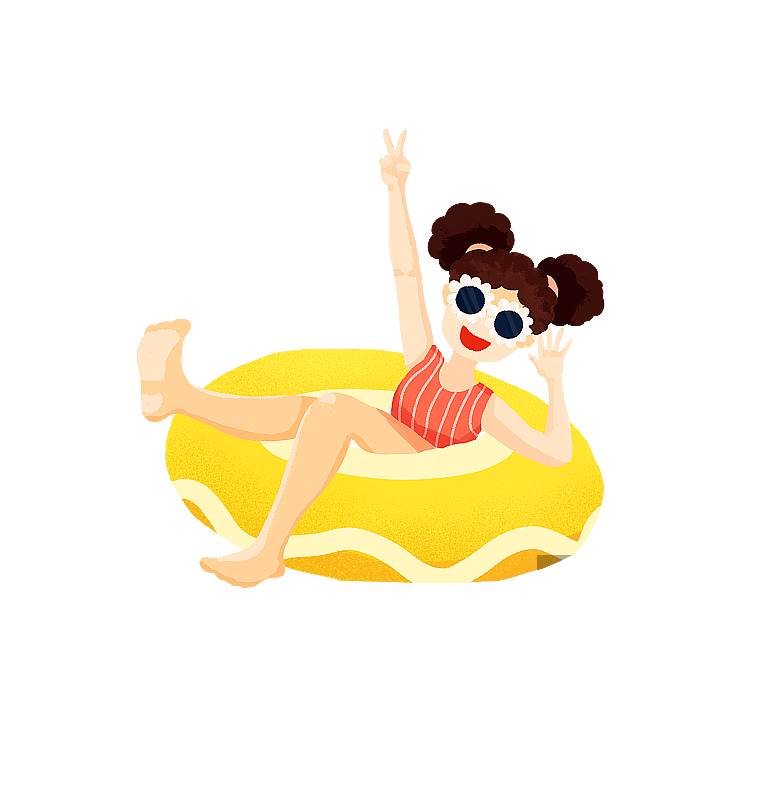 游泳暑期度假快乐图片素材