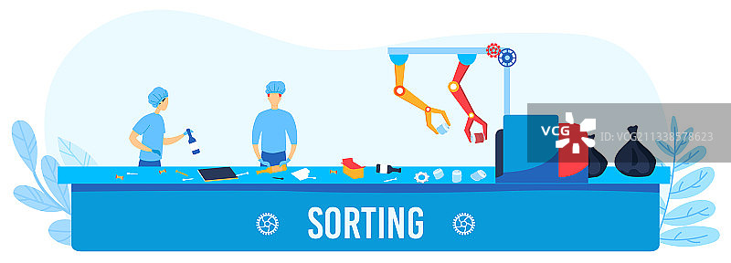 废料分拣机生态概念图片素材
