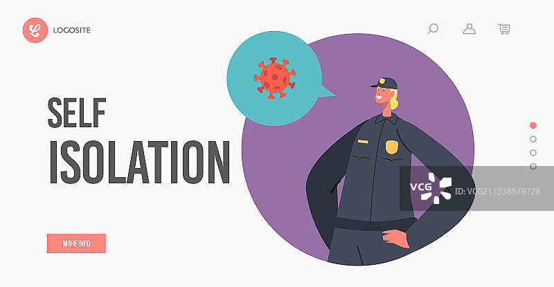 自我隔离着陆页模板图片素材
