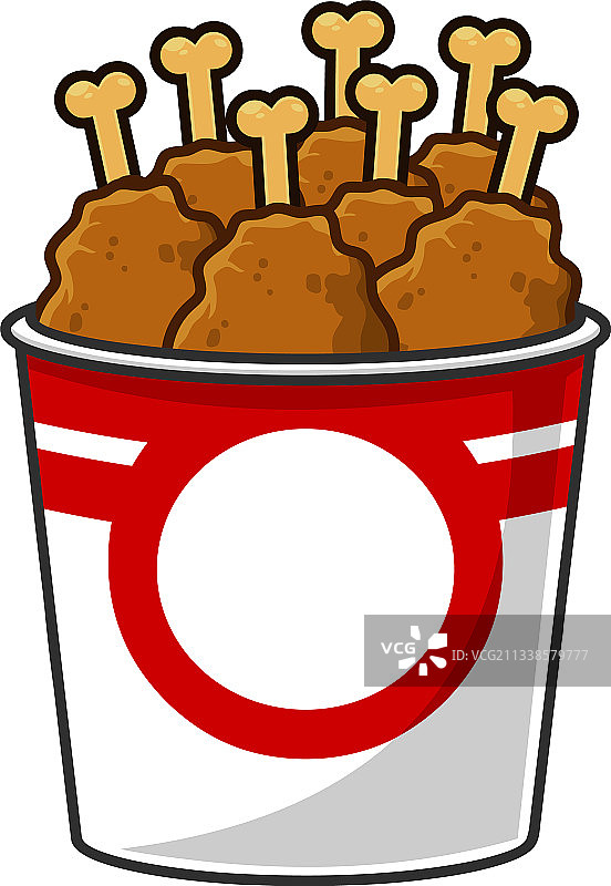 卡通炸鸡桶图片素材