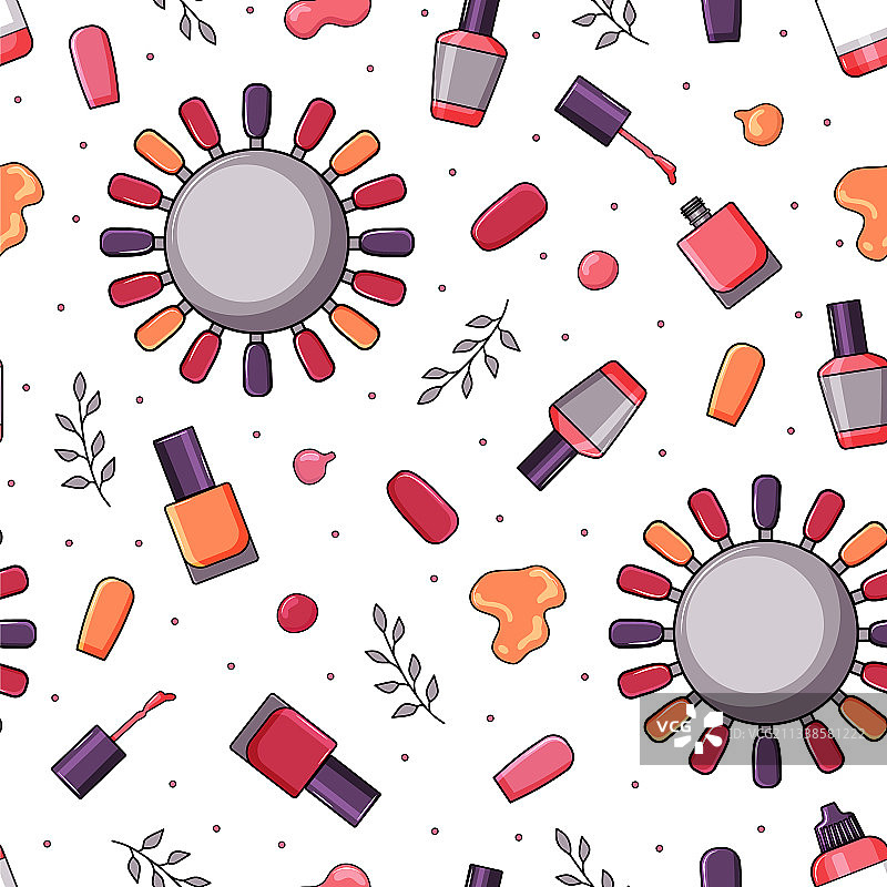 美甲设备无缝卡通图案图片素材