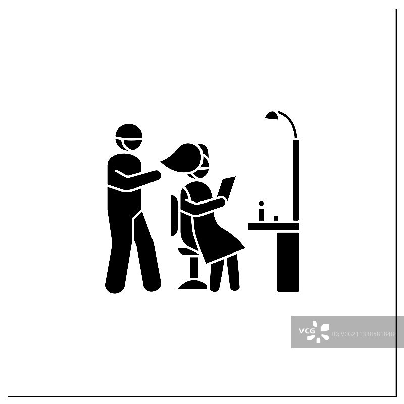 疫情期间理发矢量图标图片素材