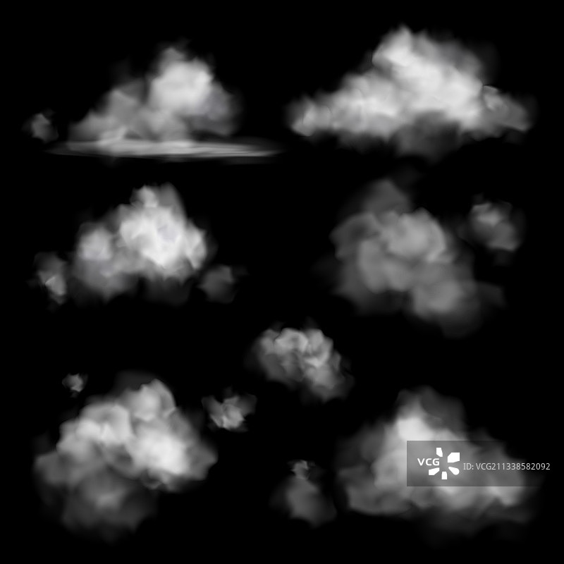 逼真的空中白色云朵图片素材