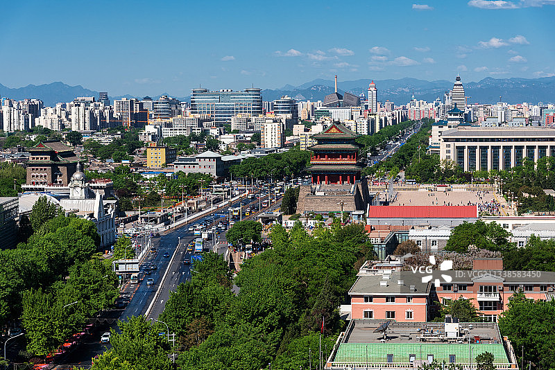 北京前门街道古今对比城市风光图片素材