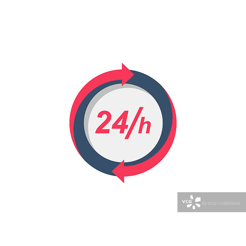 白色背景上的24小时时钟标志图片素材