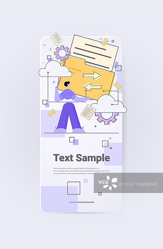 商人手持文件夹进行文件共享图片素材