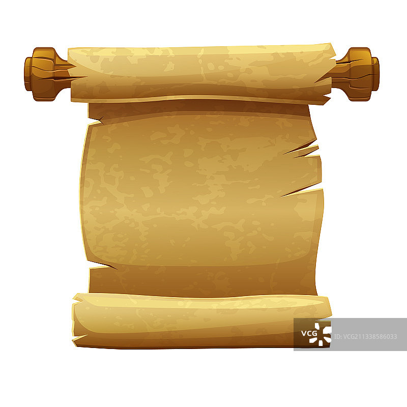 木板上的旧纸莎草卷轴图片素材