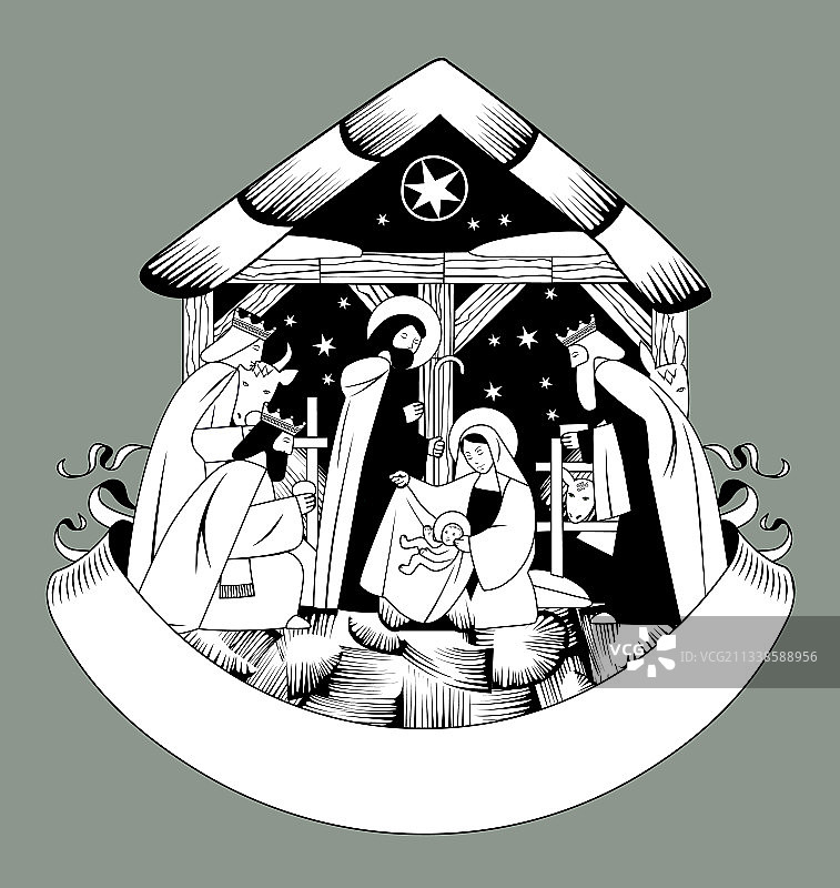 圣诞贺卡场景图图片素材