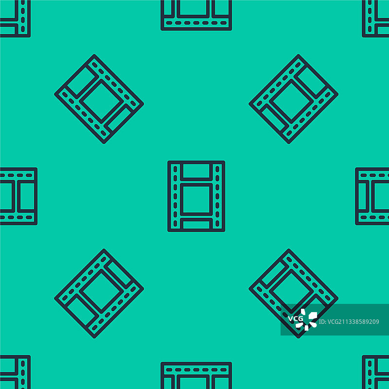 蓝色线条播放视频图标，无缝图片素材