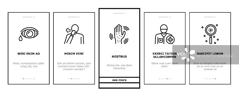 鸡痘疾病引导图标集图片素材
