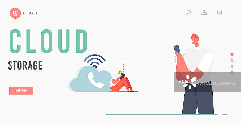 云存储引导页模板人物图片素材