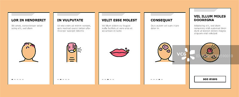 皮肤疾病症状引导页图标套装图片素材