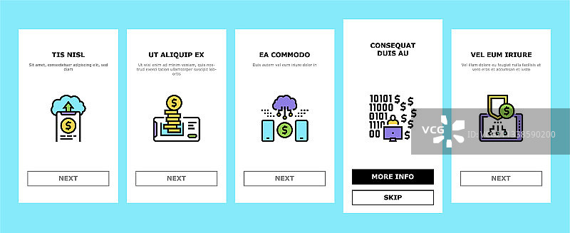 网上银行金融注册图标集图片素材