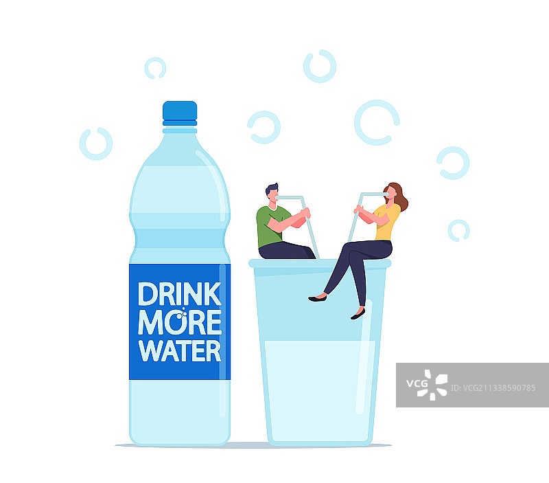 迷你男女角色坐在一起图片素材