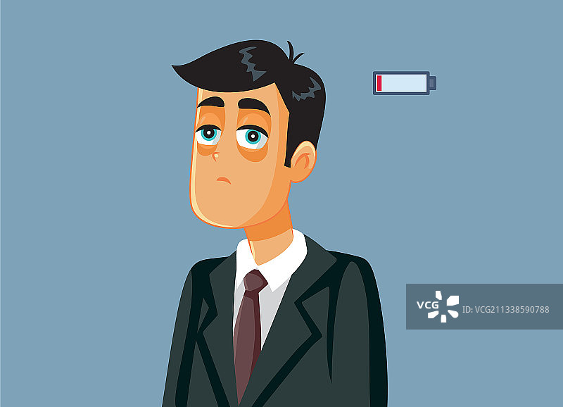 患有倦怠综合症的疲惫的商务男士图片素材