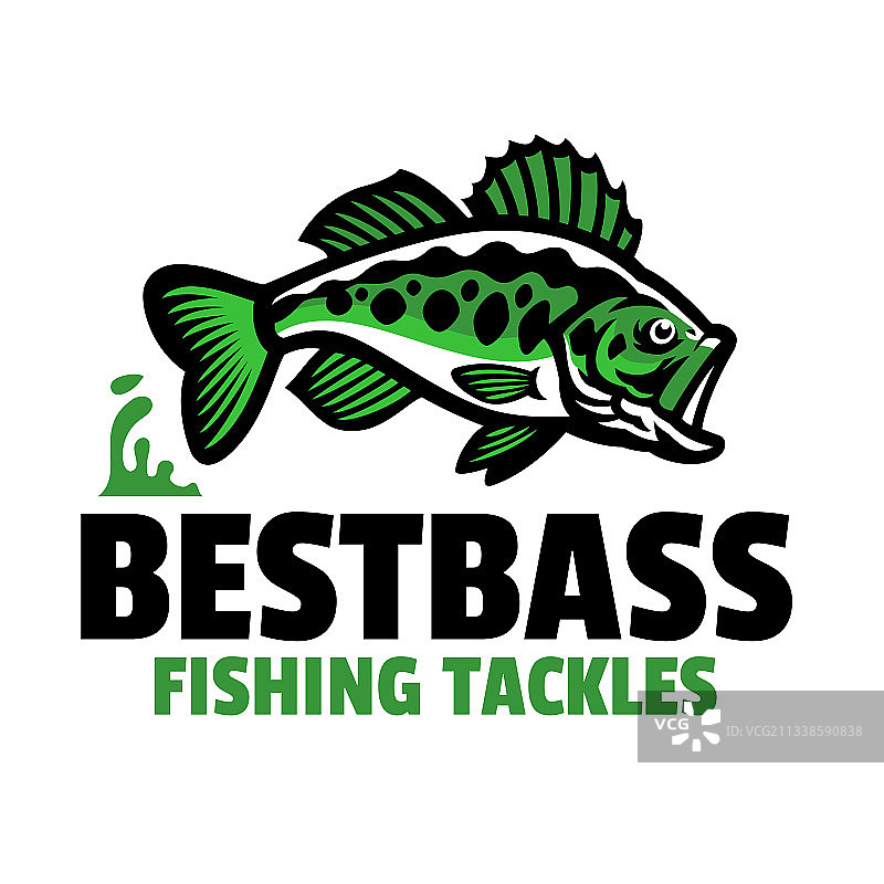 大口黑鲈钓鱼用具设计图片素材