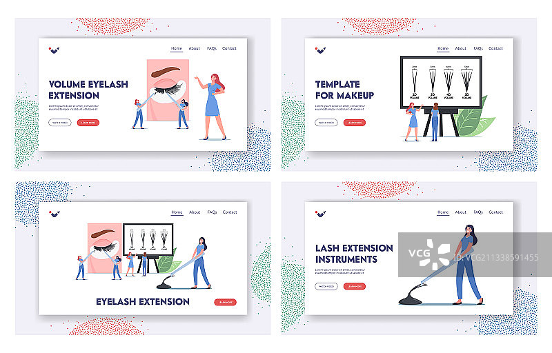 睫毛延长服务着陆页模板图片素材