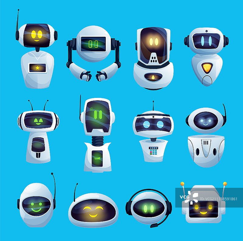 卡通聊天机器人集合图片素材