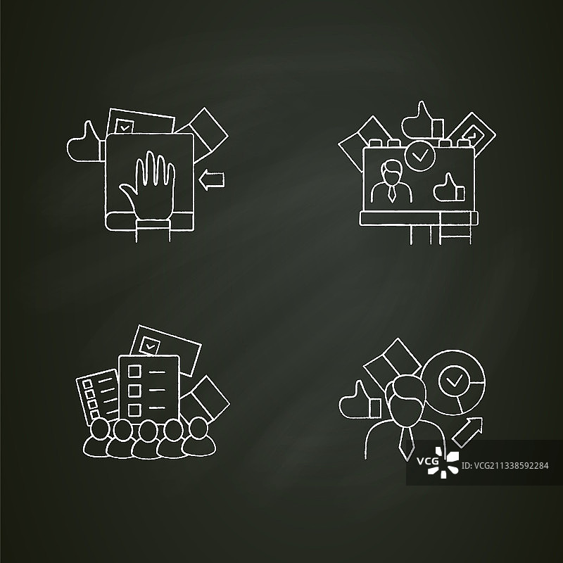 选举粉笔图标集图片素材