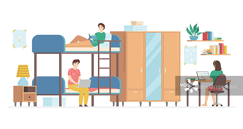 卡通彩色人物大学生图片素材