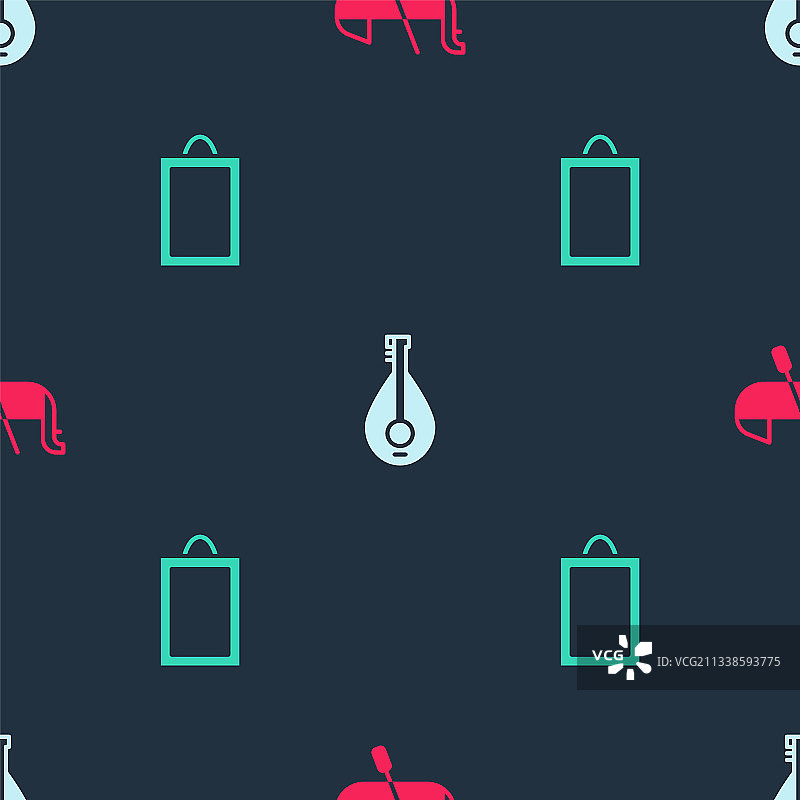 贡多拉曼陀林图片无缝组合图片素材