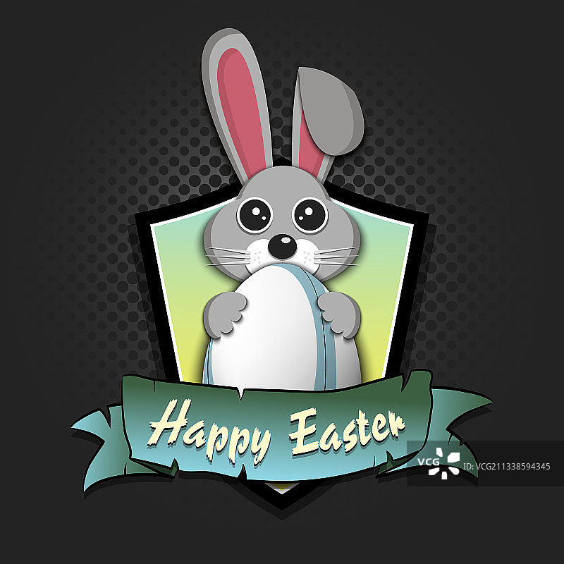 复活节快乐兔子与鸡蛋形橄榄球图片素材