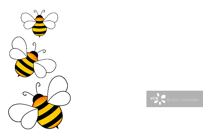 卡通可爱蜜蜂吉祥物与空位图片素材