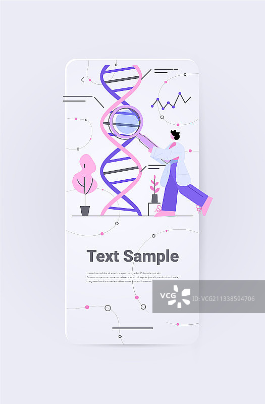 科学家分析DNA结构分子图片素材