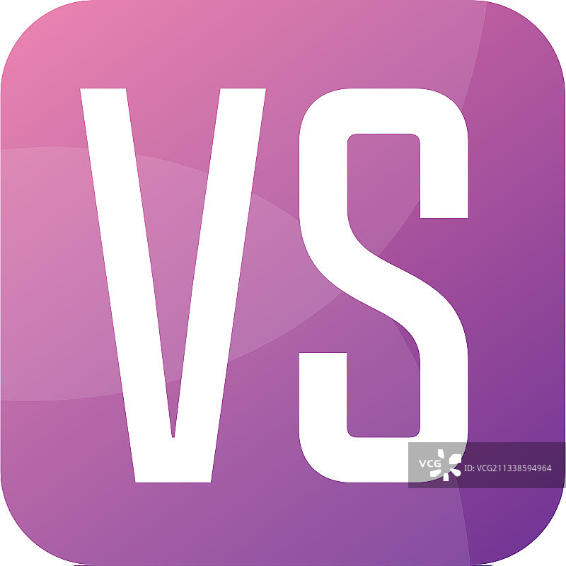 简约风格的VS字母标志设计图片素材
