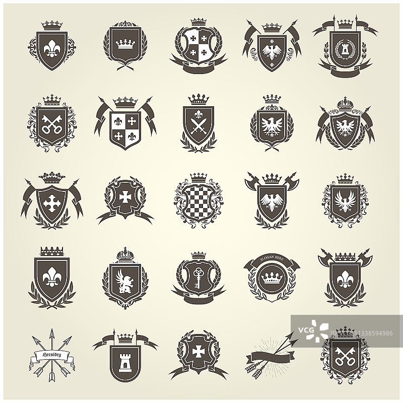 中世纪皇家骑士徽章图片素材