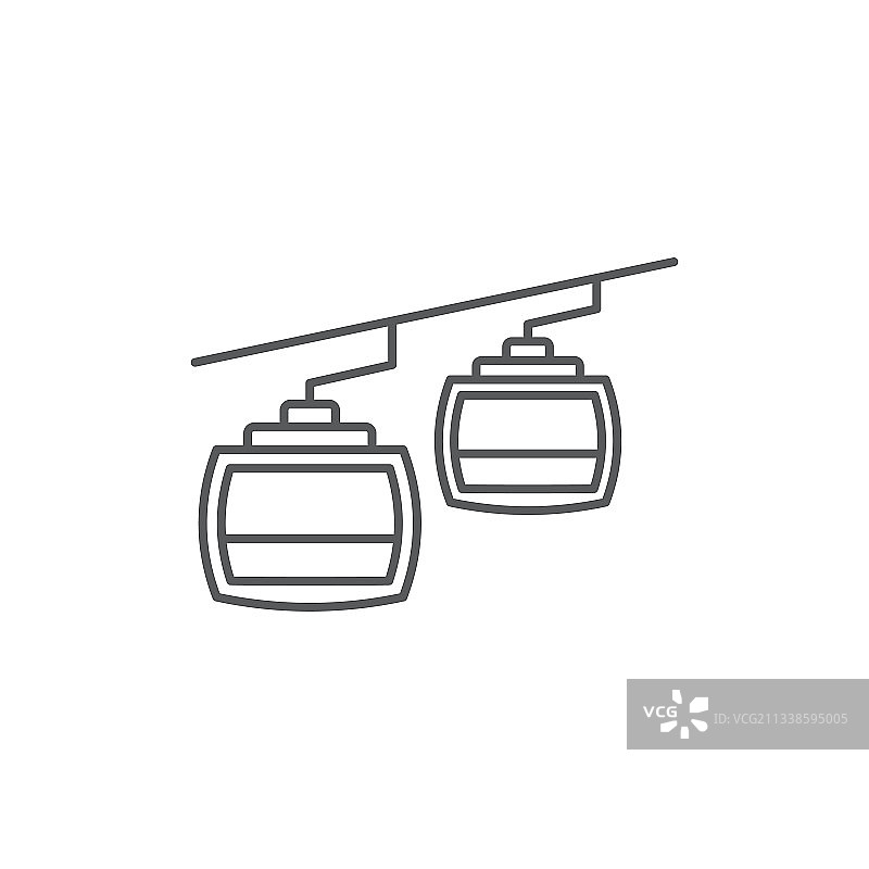 缆车轮廓线性图标图片素材