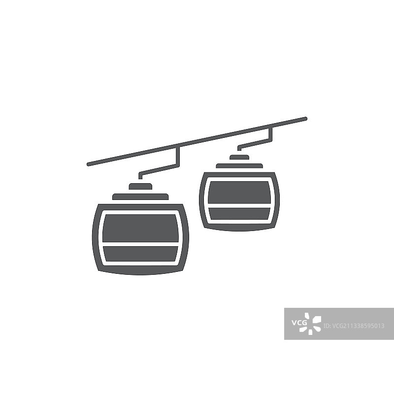 缆车轮廓线性图标图片素材