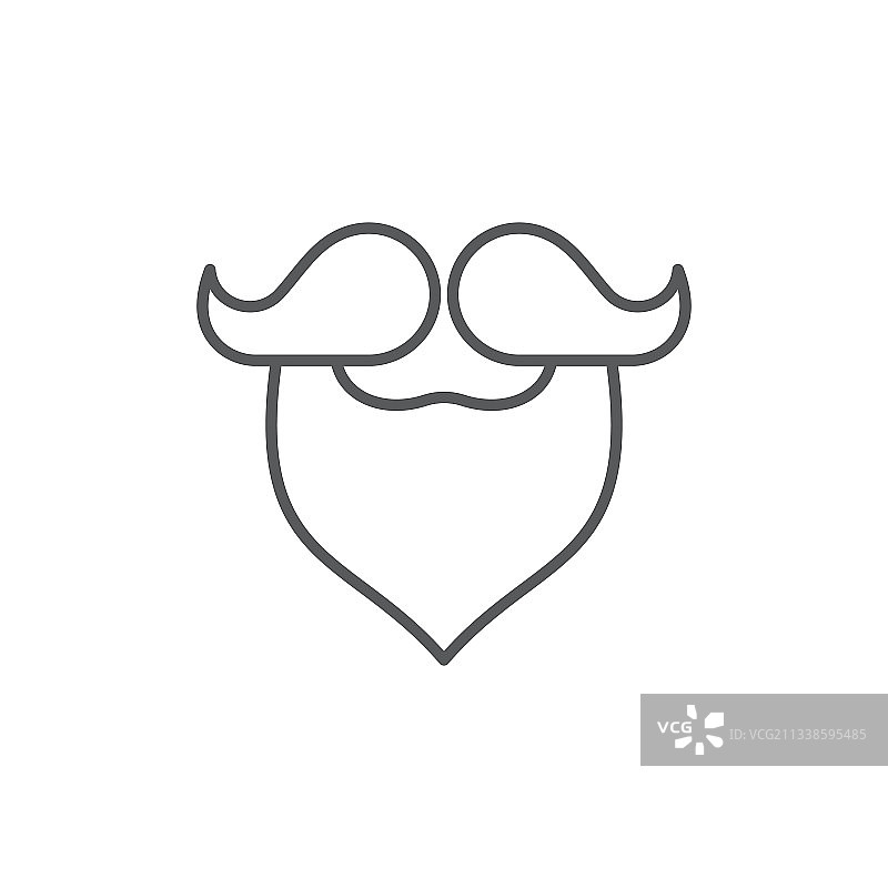 彩色背景上的胡子图标图片素材