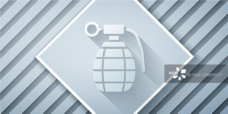 灰色背景上的手榴弹图标图片素材