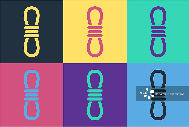 波普艺术登山绳图标，彩色背景图片素材