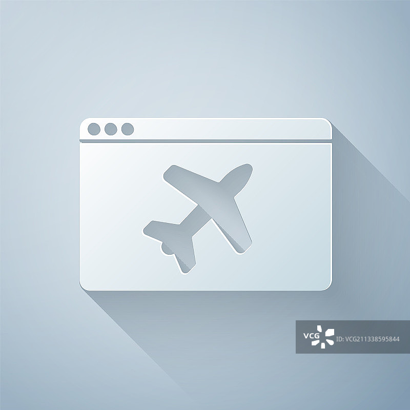 灰色背景上的剪纸风格网站模板图标图片素材